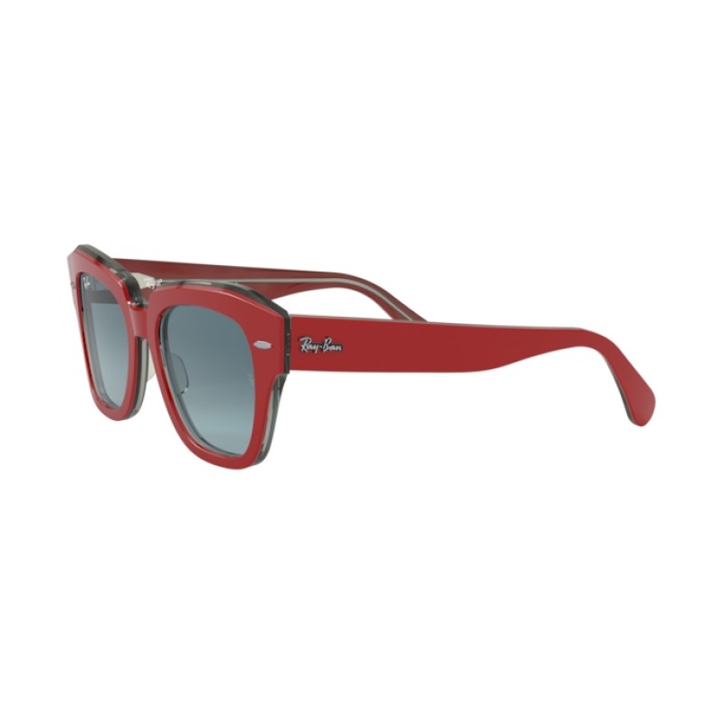 Ray-Ban RB 2186 State Street 12963M Rouge Sur Gris Transparent