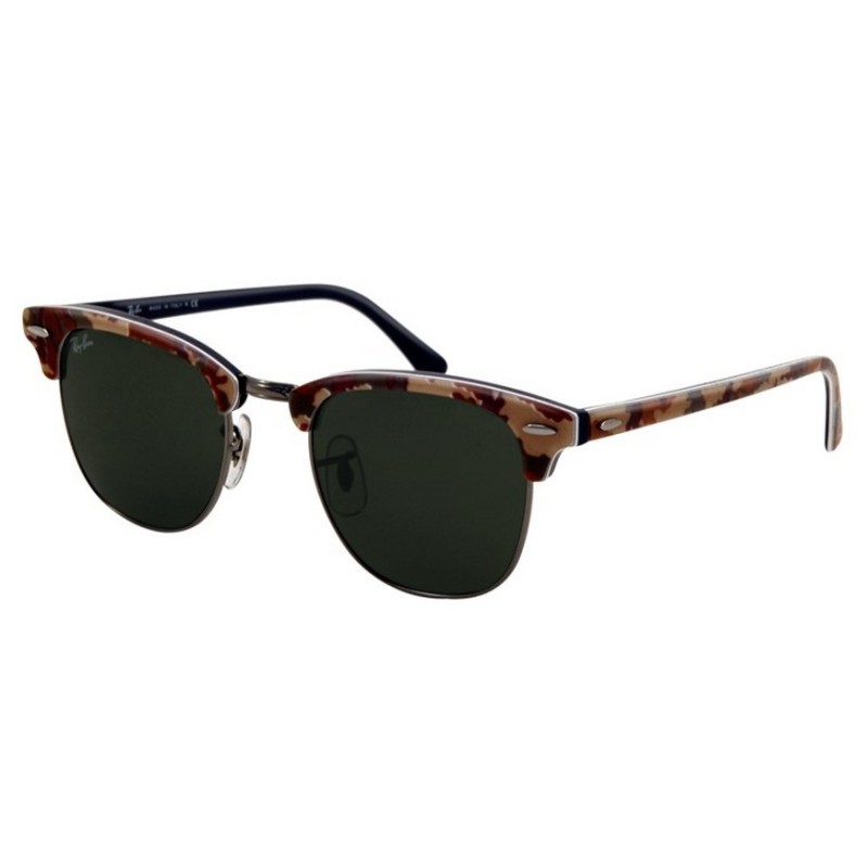 Ray-Ban RB 3016 1069 Clubmaster Mimetico Vert Bleu Argent