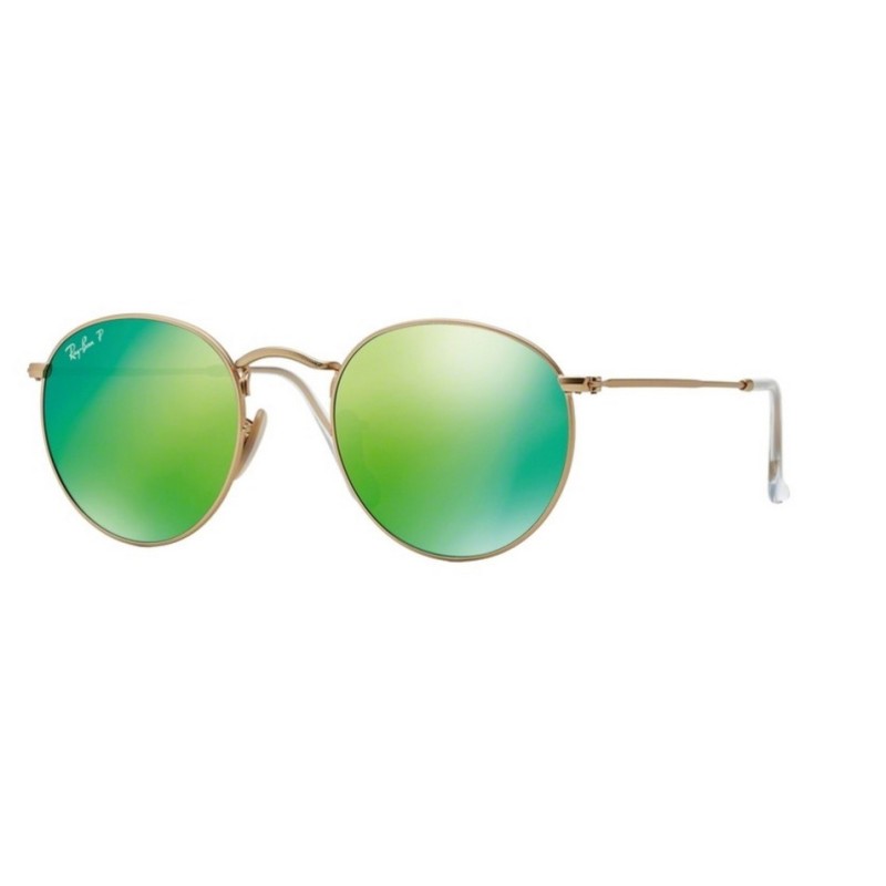 Ray-Ban RB 3447 112-P9 Round Metal Polarisee Or Opaque