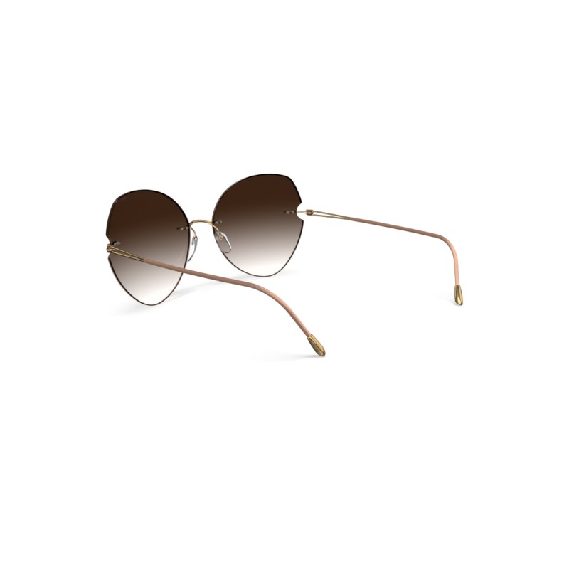 Silhouette 8182 Rimless Shades Fisher Island 7530 Or - Marron Foncé